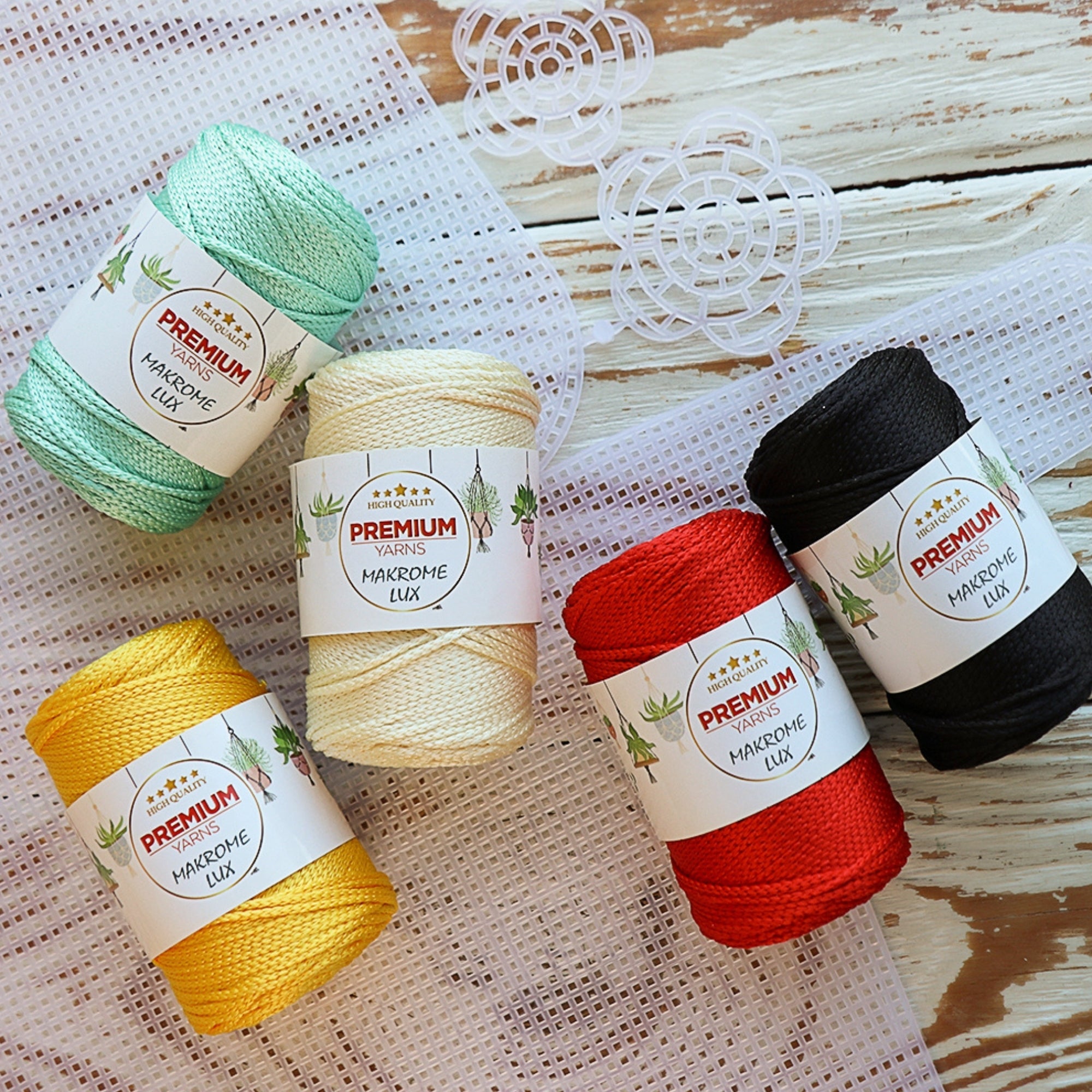 Premium Yarns Makrome Lux, 16 colors, 3.52 oz / 197 yds