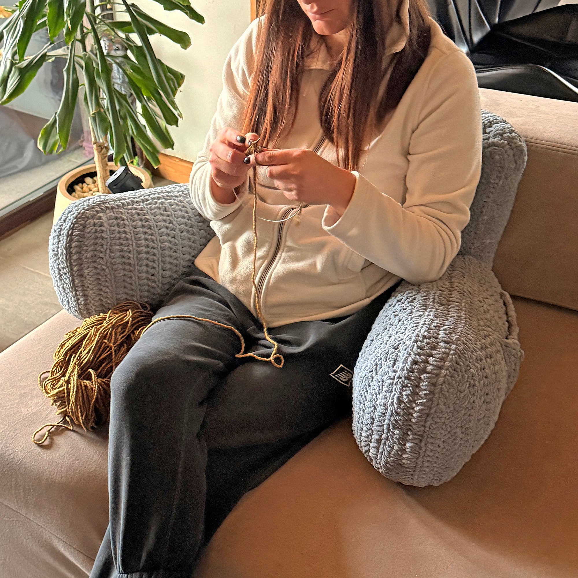 BACKREST PILLOW Crochet Pattern (skill level Intermediate)