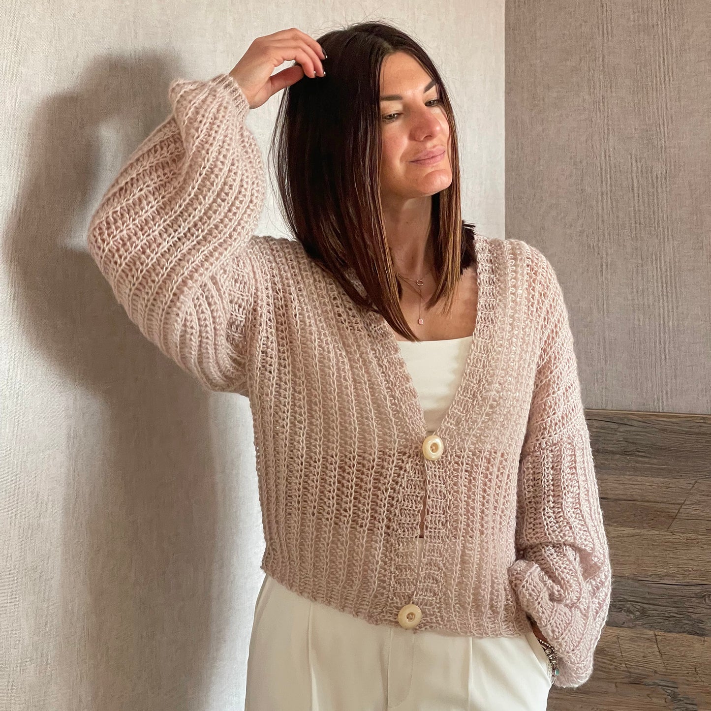 BLOW KISS CARDIGAN Crochet Pattern (skill level beginner)