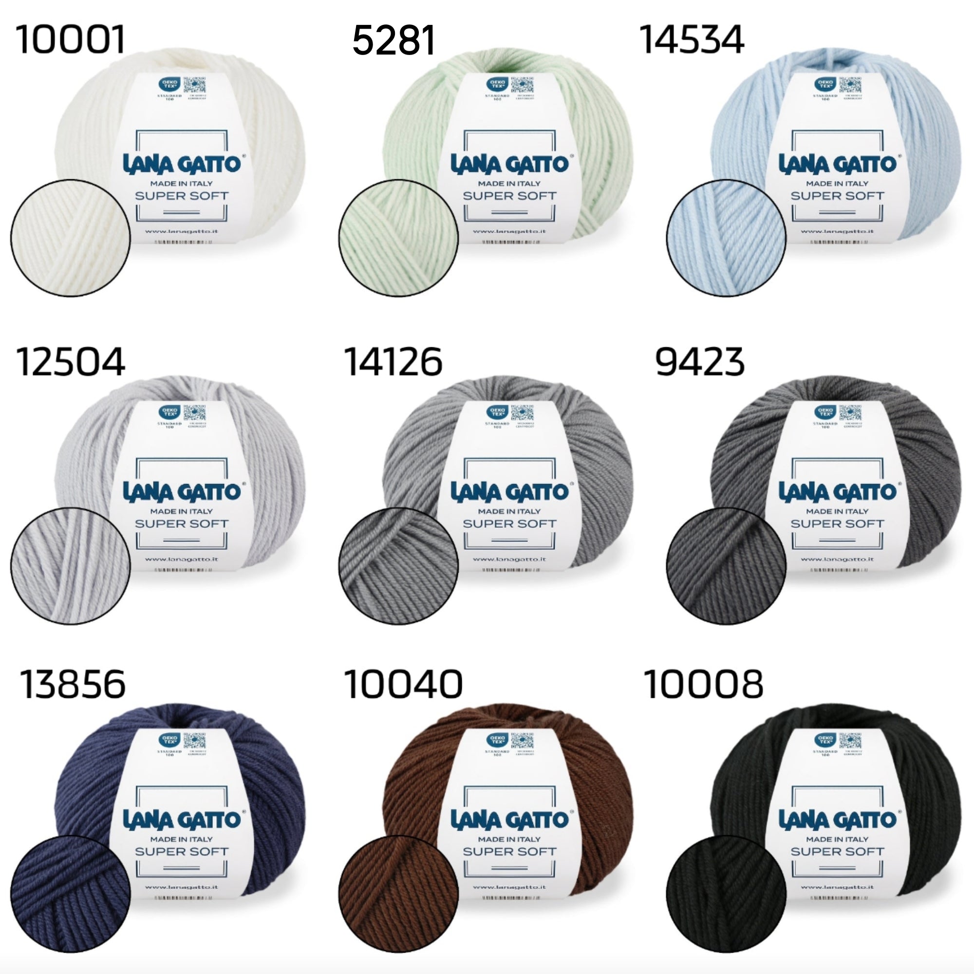 Lana Gatto Super Soft, 15 colors, 1.76 oz / 137 yds