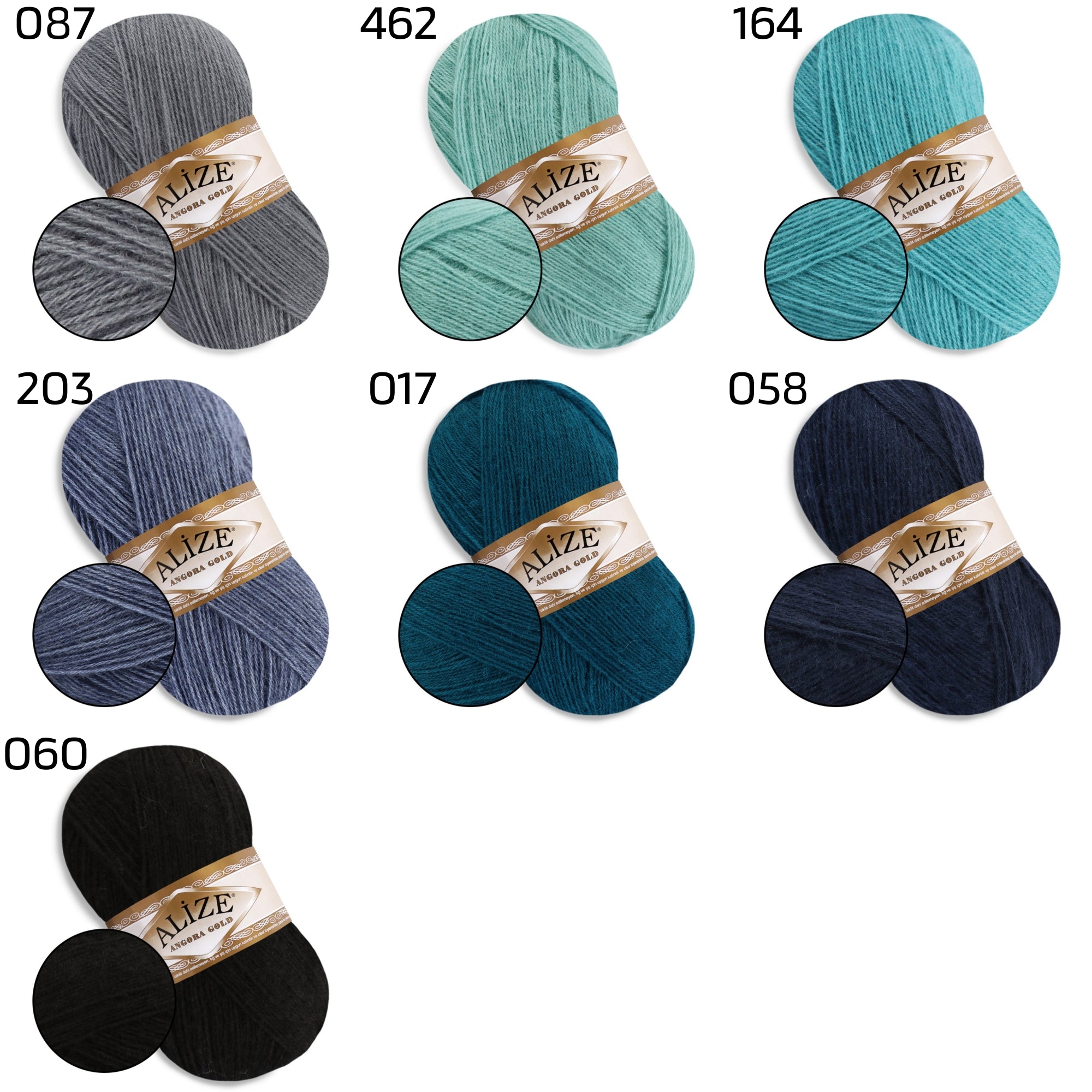 Alize Angora Gold, 56 colors, 3.53 oz / 601 yds