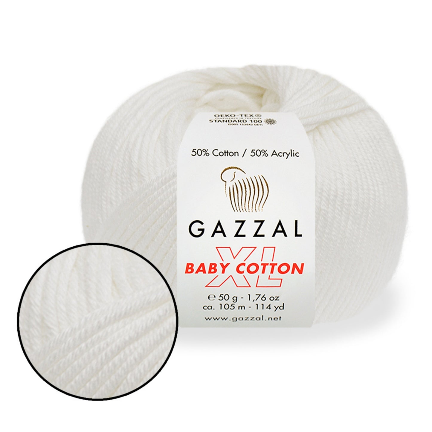 Gazzal Baby Cotton XL, 29 colors, 1.76 oz / 114 yds
