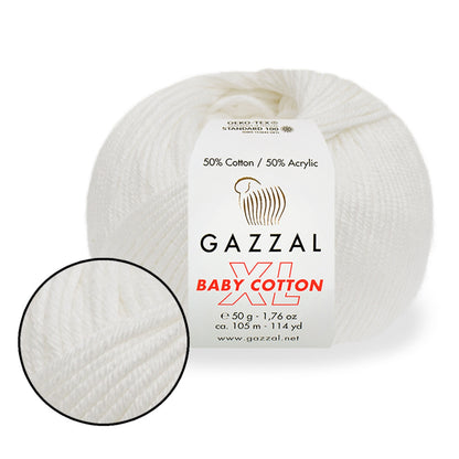 Gazzal Baby Cotton XL, 29 colors, 1.76 oz / 114 yds