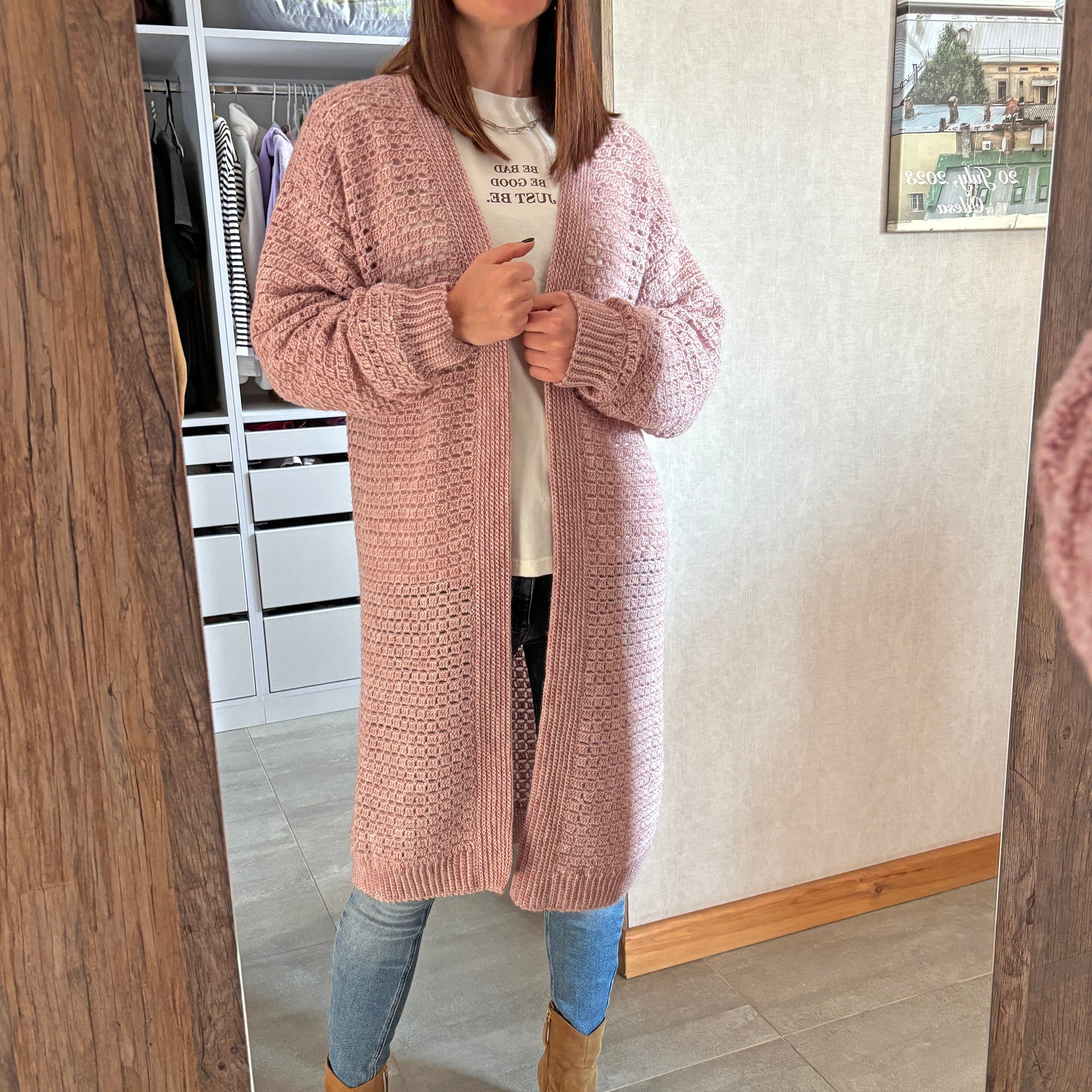 Pink Mist Cardigan Crochet Kit (skill level Intermediate)