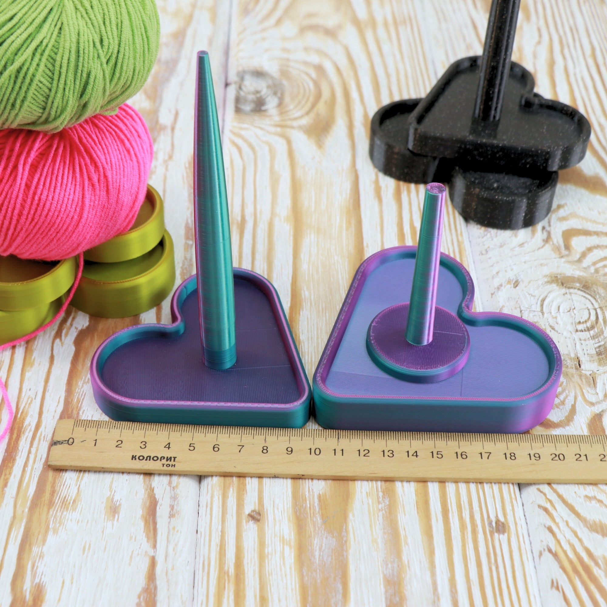 3D Printed Heart-Shaped Yarn Holder