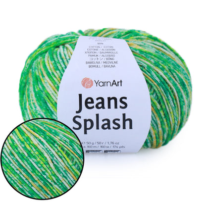 YarnArt Jeans Splash, 8 colors, 1.76 oz / 174 yds