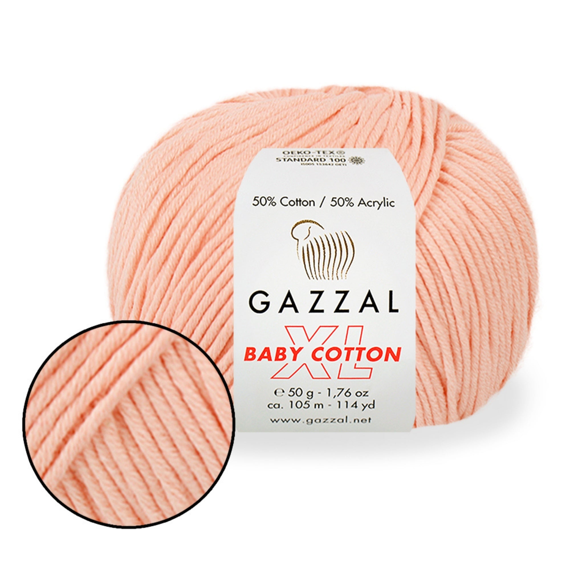 Gazzal Baby Cotton XL, 29 colors, 1.76 oz / 114 yds
