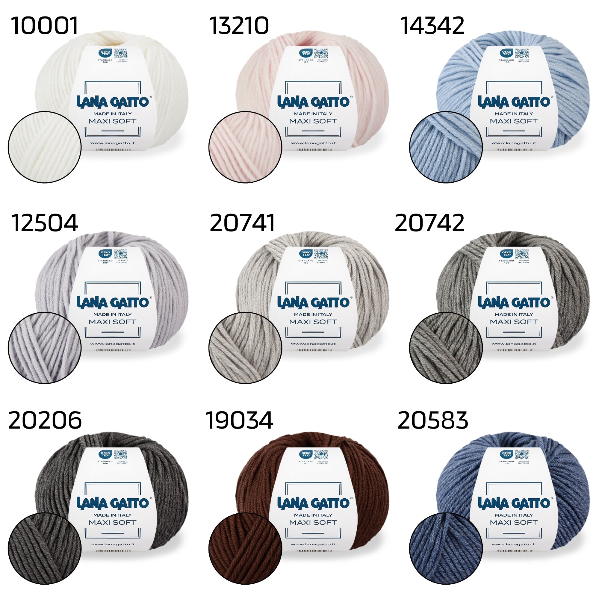 Lana Gatto Maxi Soft, 16 colors, 1.76 oz / 98 yds