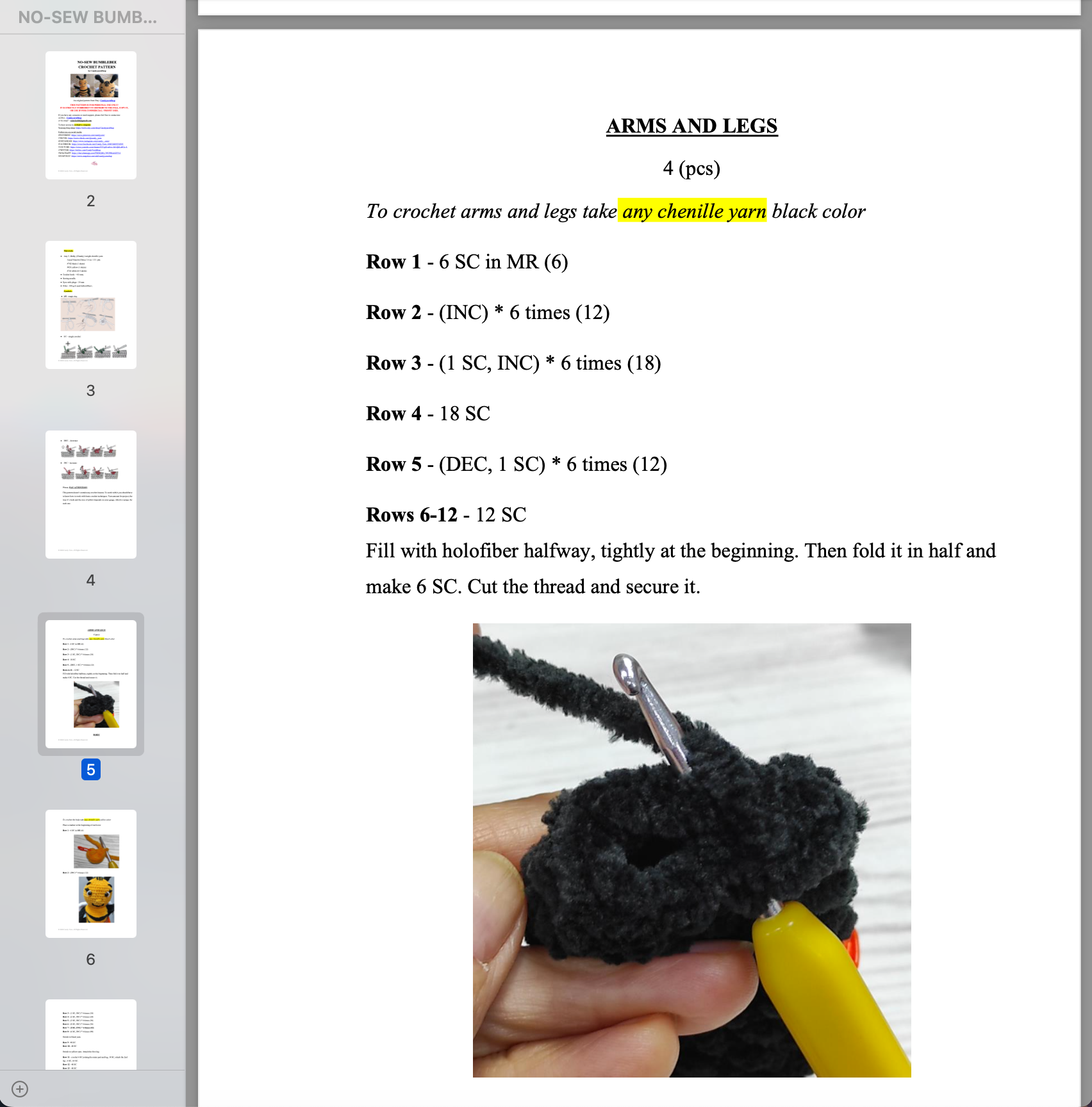 CUTE BUMBLEBEE Crochet Pattern (skill level Beginner)