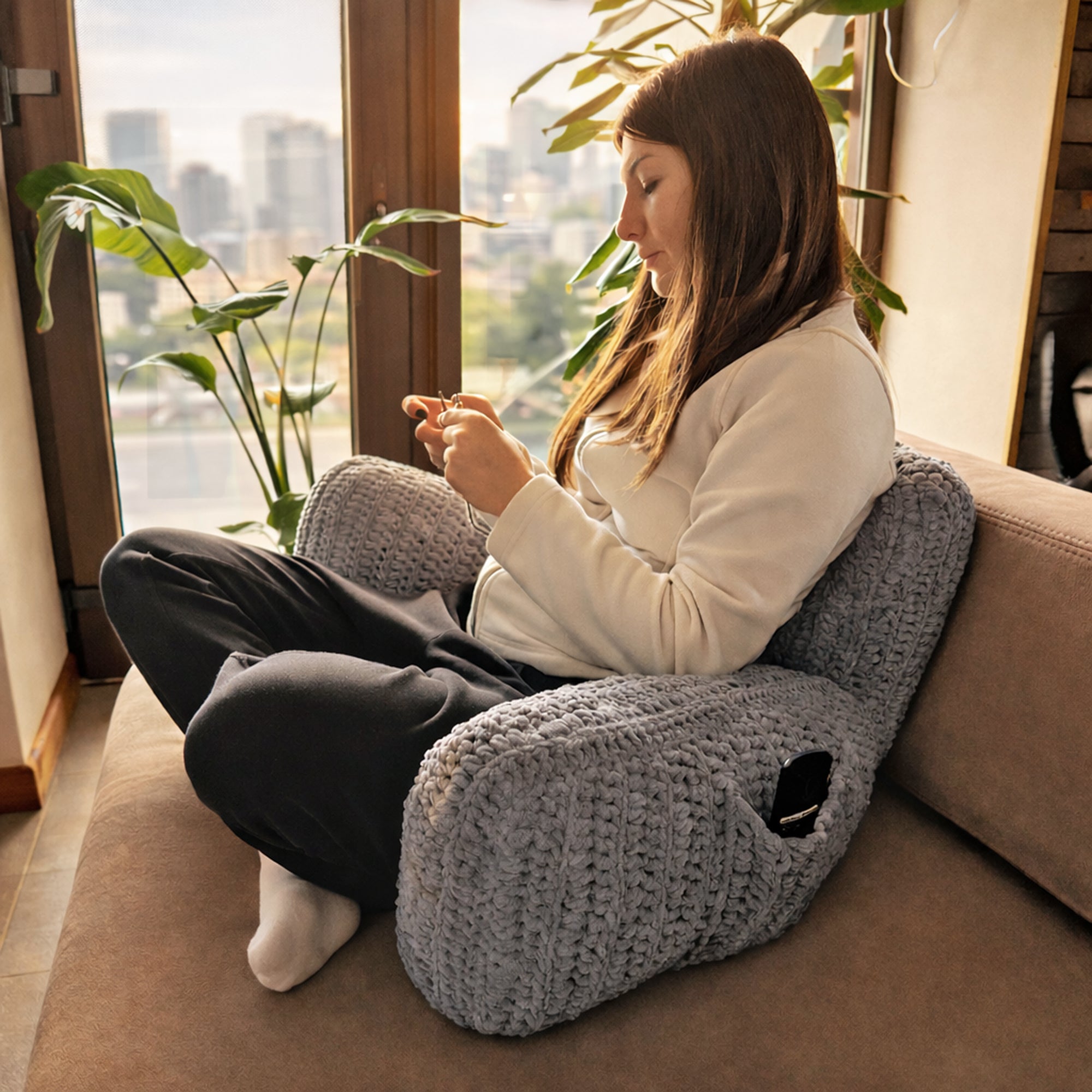 BACKREST PILLOW Crochet Pattern (skill level Intermediate)