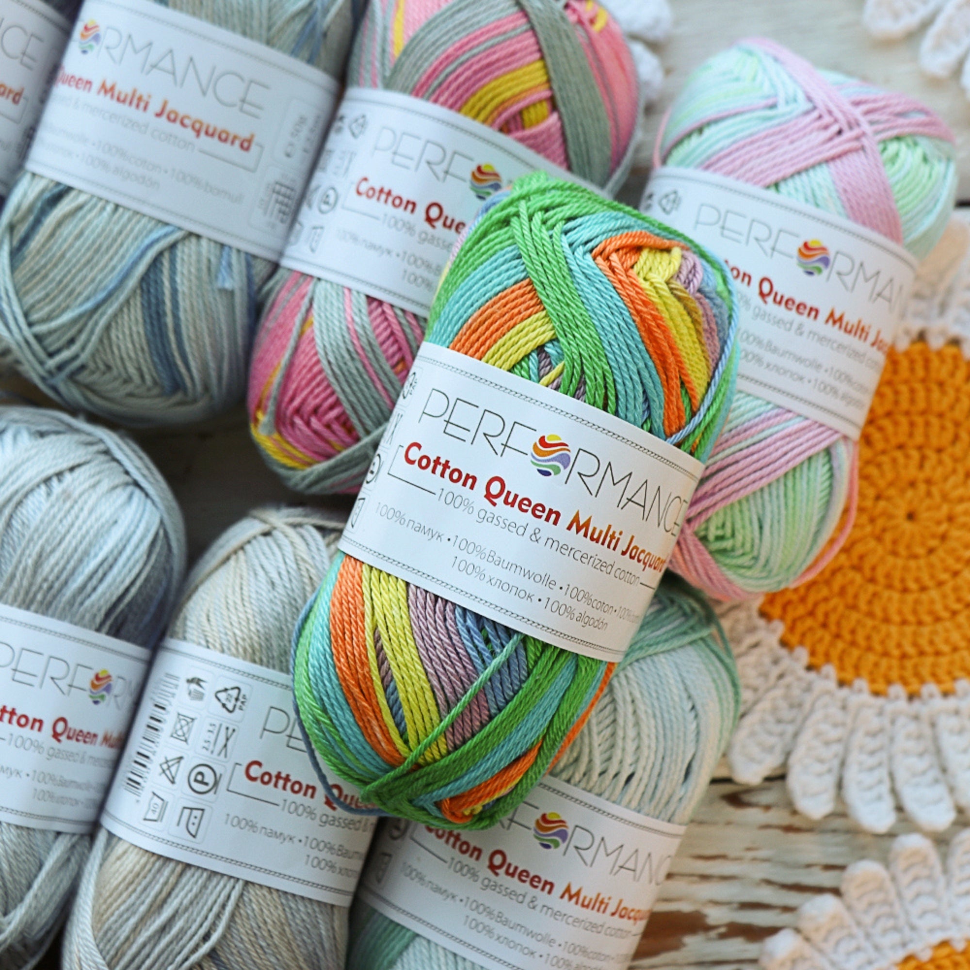 Сotton Queen Multi Jacquard, 8 colors, 1.76 oz / 186 yds