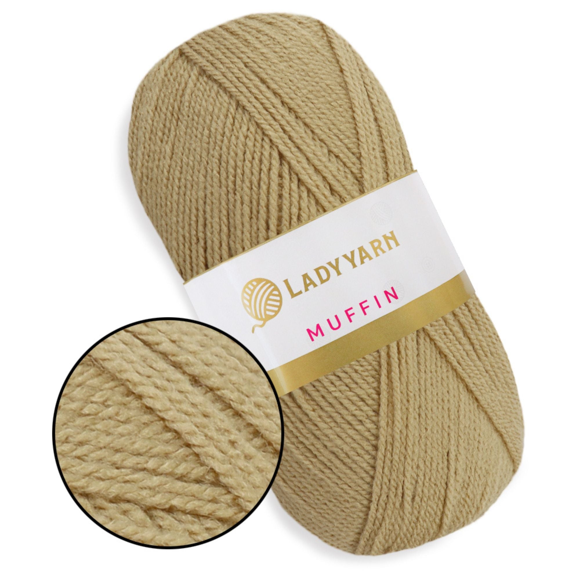 Lady Yarn Muffin, 36 colors, 3.5 oz / 525 yds