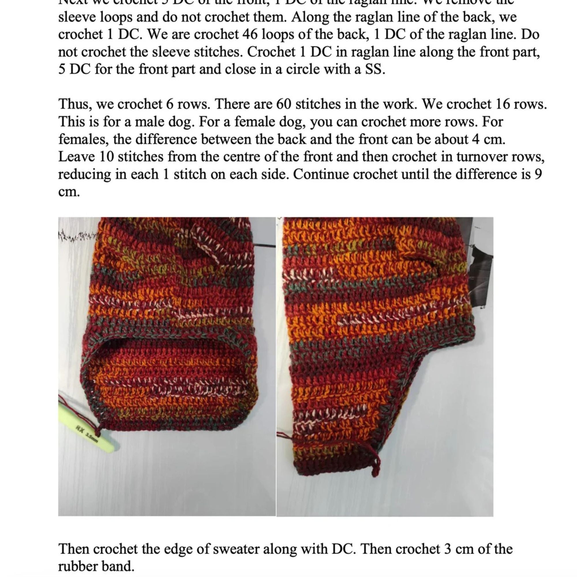 Dog Sweater Crochet Kit  (skill level Beginner)