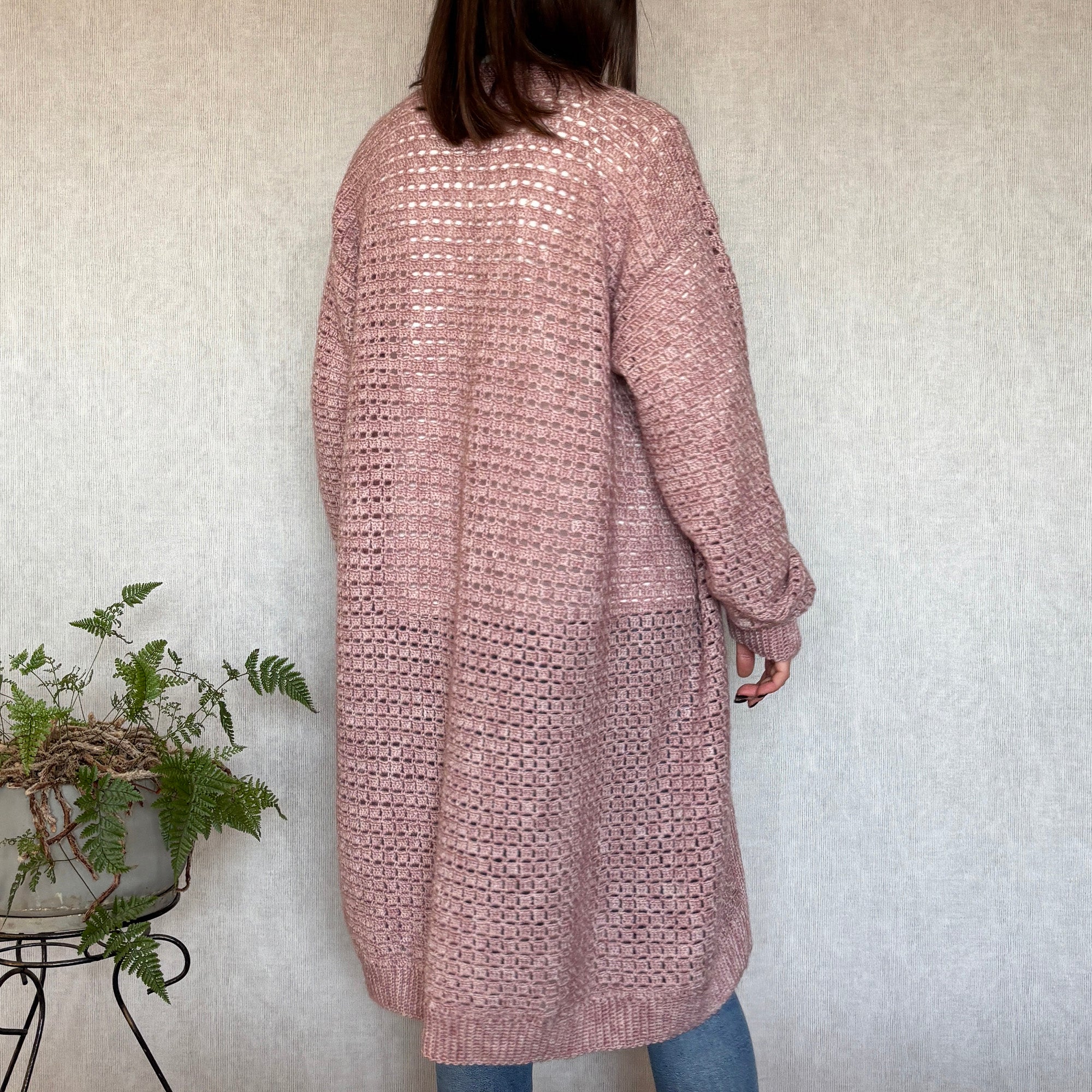 Pink Mist Cardigan Crochet Kit (skill level Intermediate)