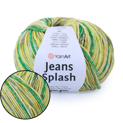 YarnArt Jeans Splash, 8 colors, 1.76 oz / 174 yds