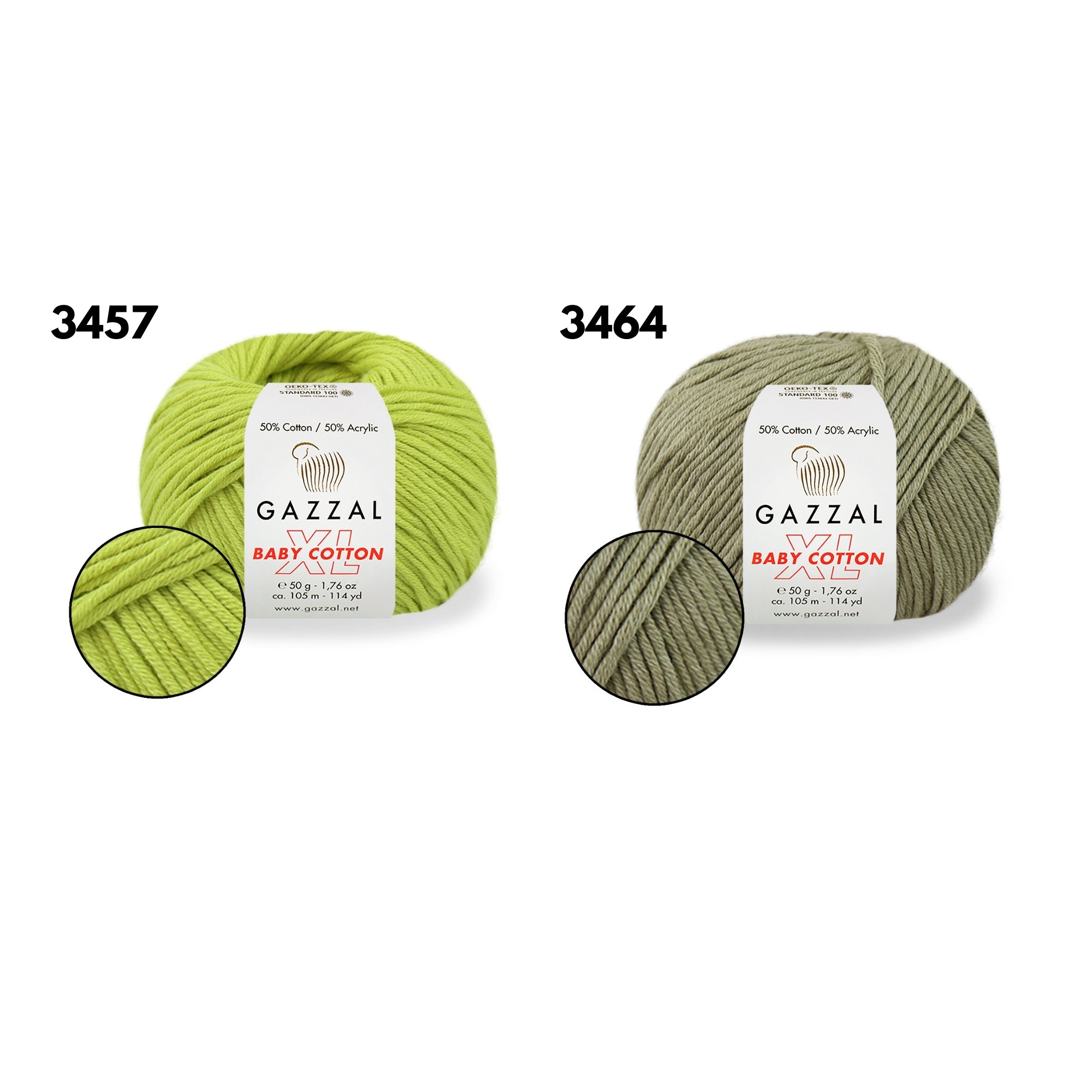 Gazzal Baby Cotton XL, 29 colors, 1.76 oz / 114 yds