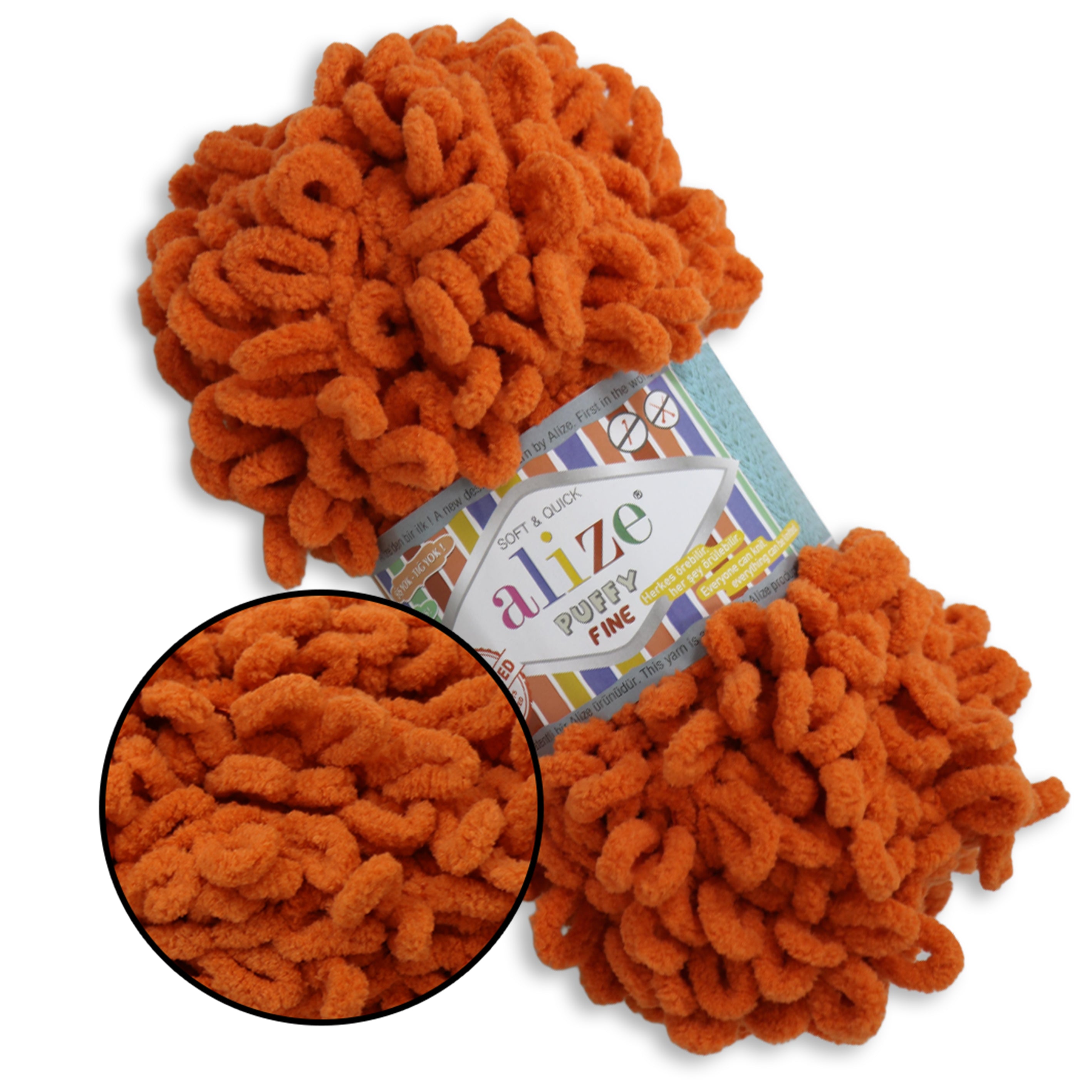 Alize Puffy Fine, 42 Colors, 3.5 oz / 15.3 yds