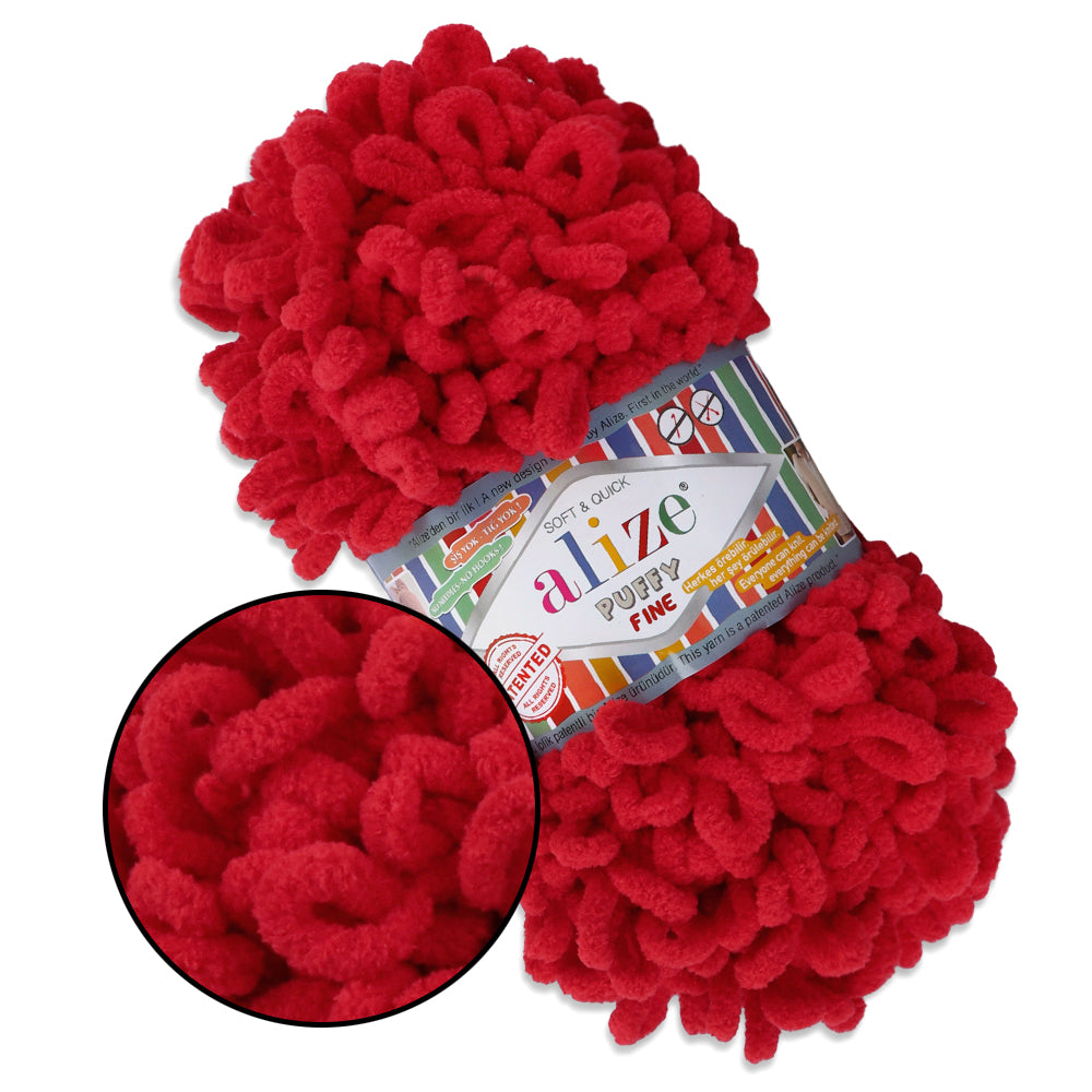 Alize Puffy Fine, 42 Colors, 3.5 oz / 15.3 yds