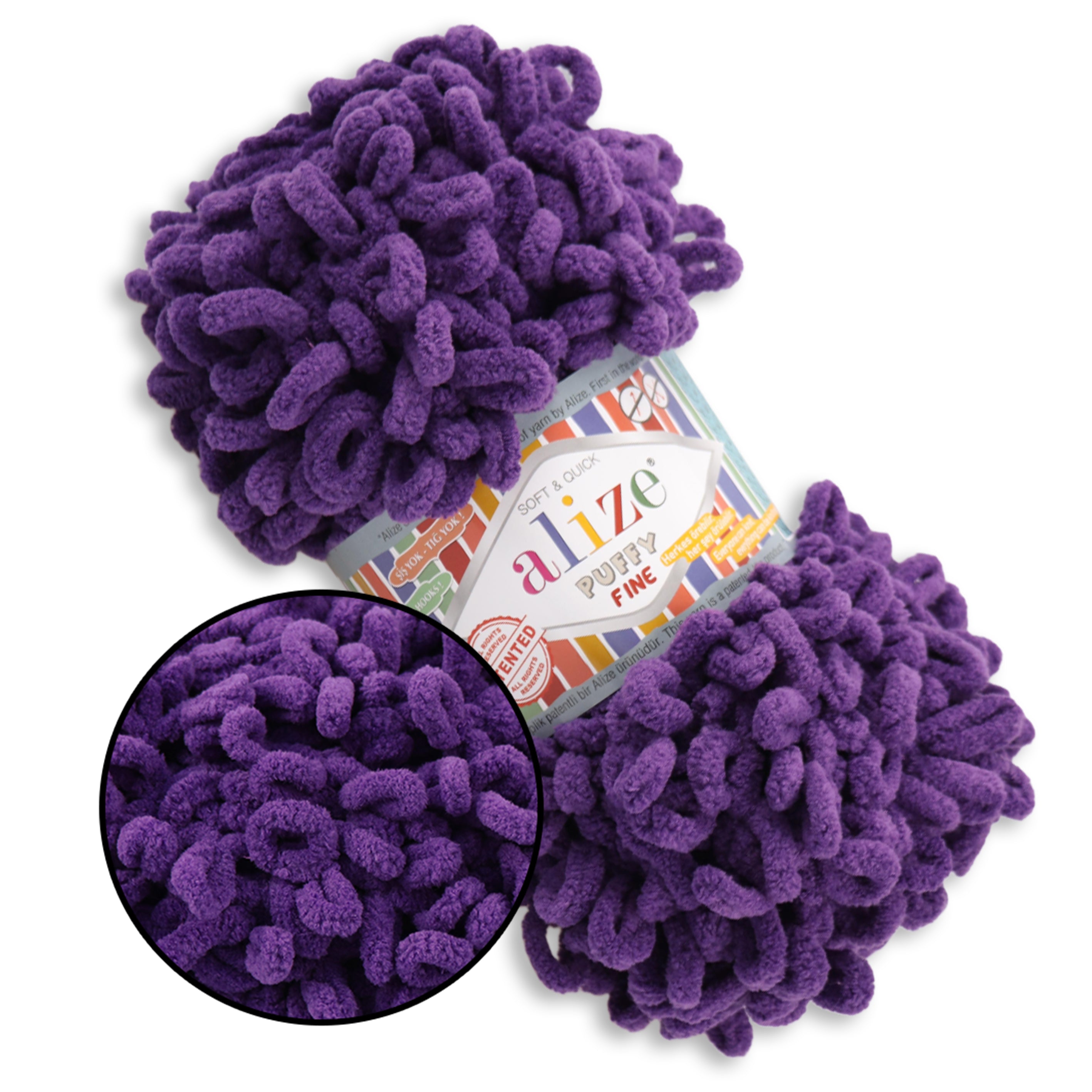 Alize Puffy Fine, 42 Colors, 3.5 oz / 15.3 yds