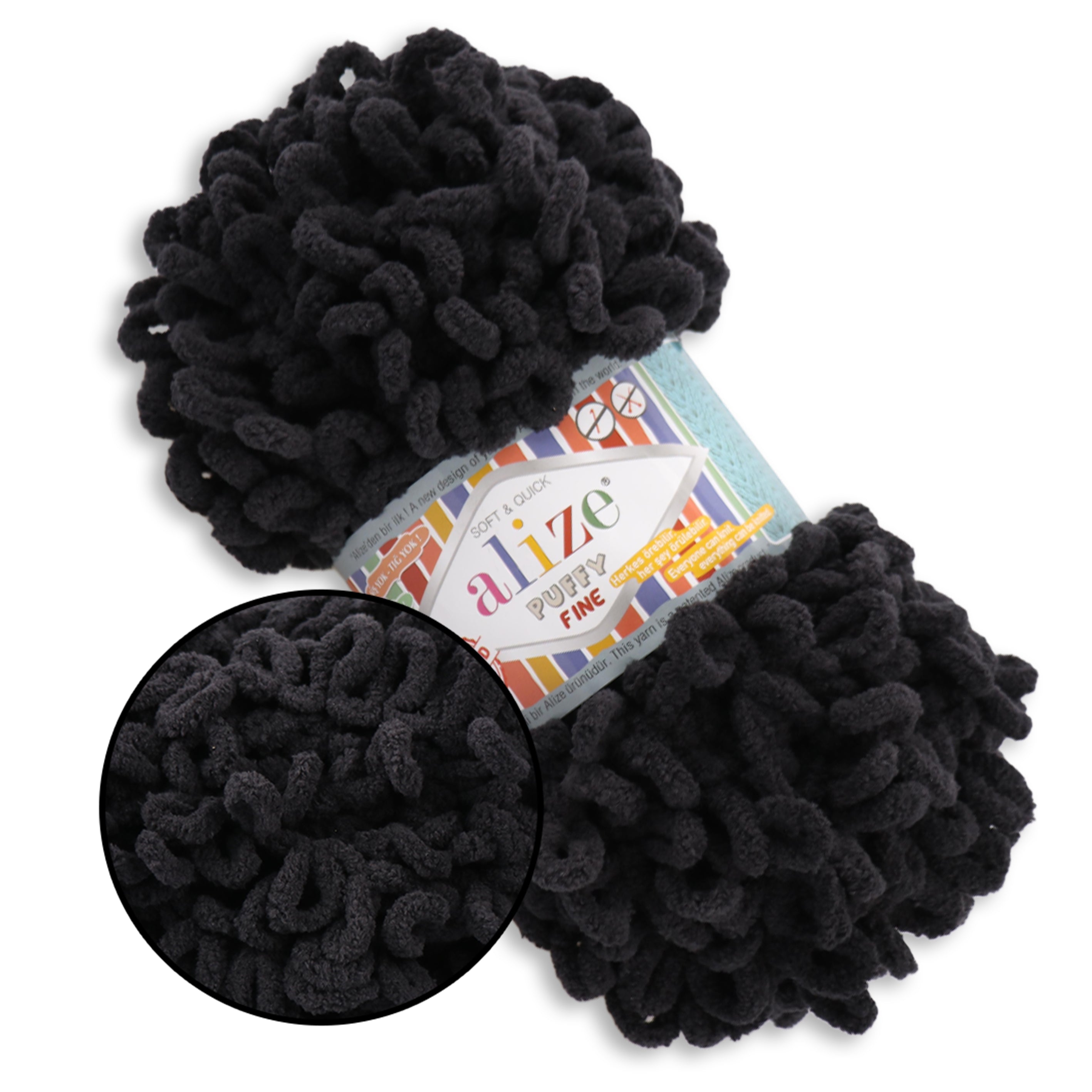 Alize Puffy Fine, 42 Colors, 3.5 oz / 15.3 yds