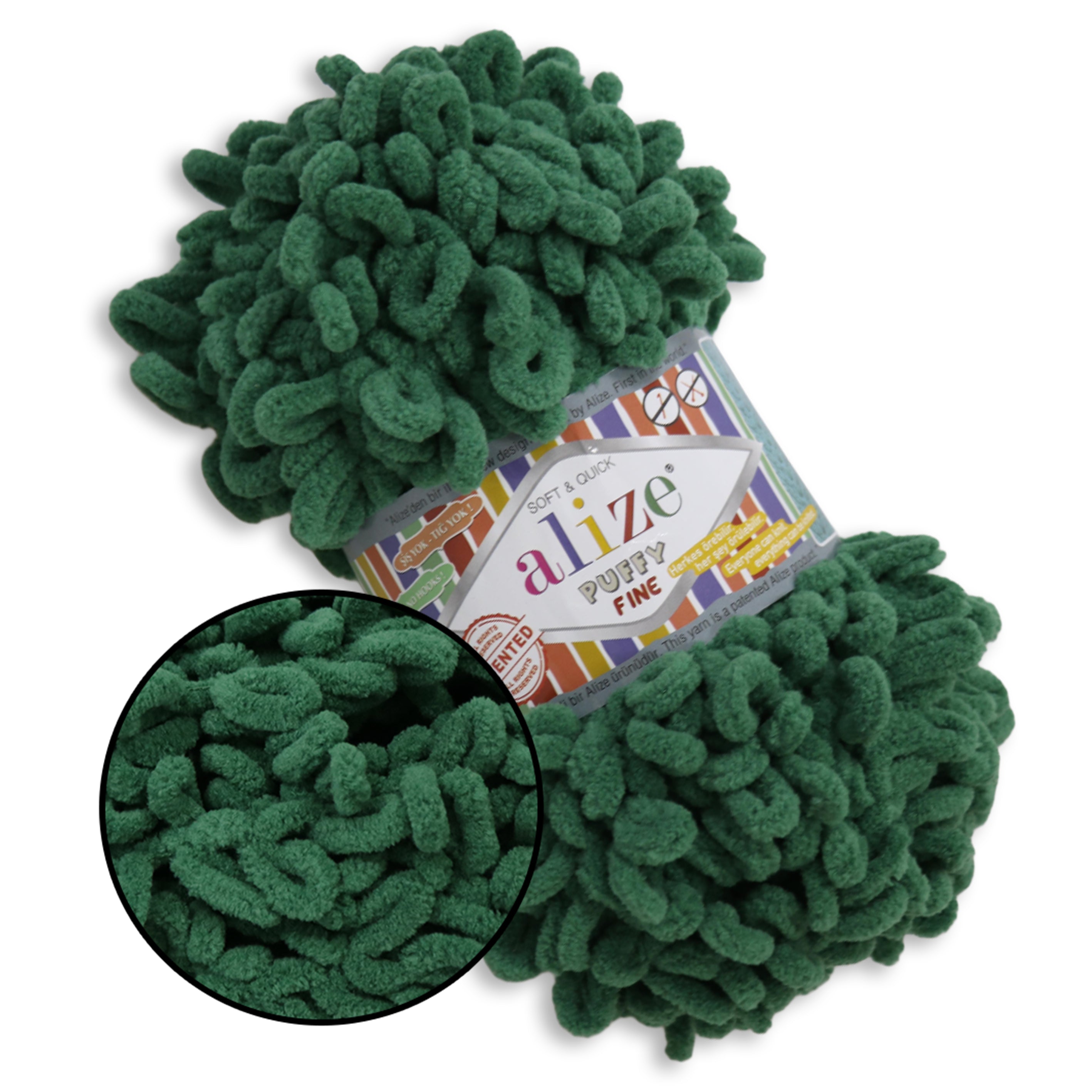 Alize Puffy Fine, 42 Colors, 3.5 oz / 15.3 yds