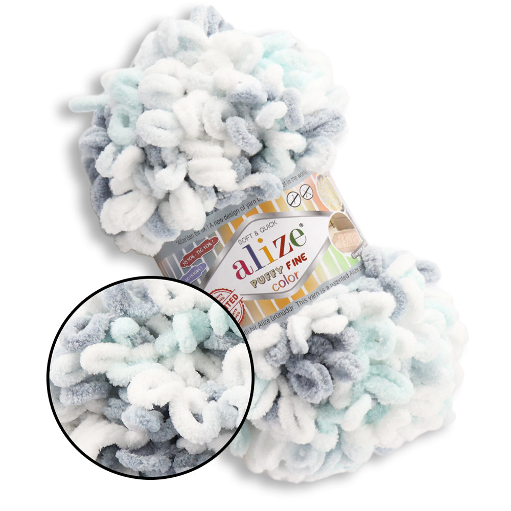 Alize Puffy Fine Color, 19 colors, 3.5 oz / 15.3 yds