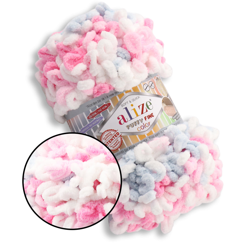 Alize Puffy Fine Color, 19 colors, 3.5 oz / 15.3 yds