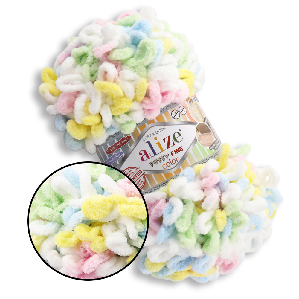 Alize Puffy Fine Color, 19 colors, 3.5 oz / 15.3 yds