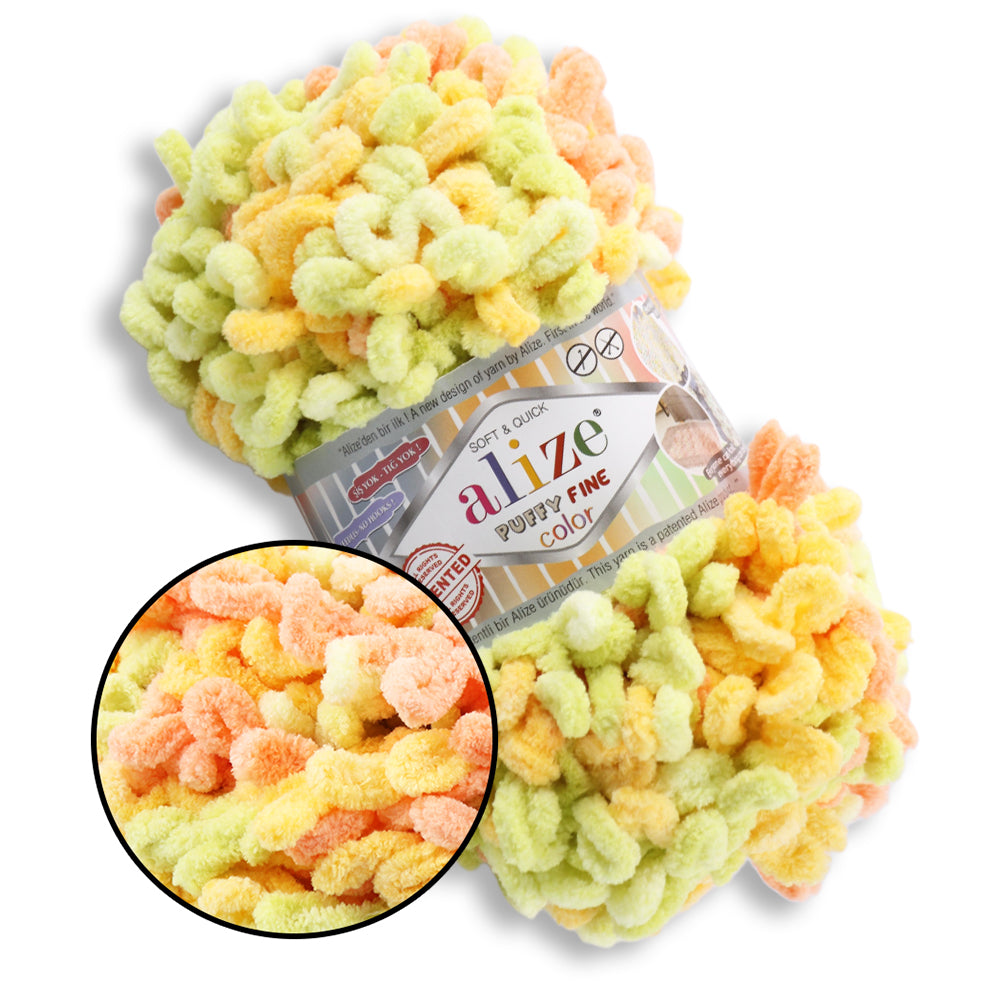 Alize Puffy Fine Color, 19 colors, 3.5 oz / 15.3 yds