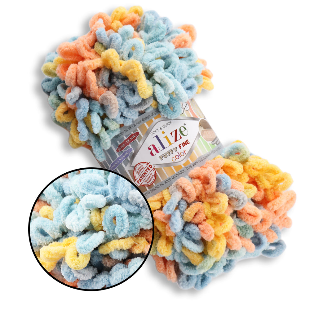 Alize Puffy Fine Color, 19 colors, 3.5 oz / 15.3 yds