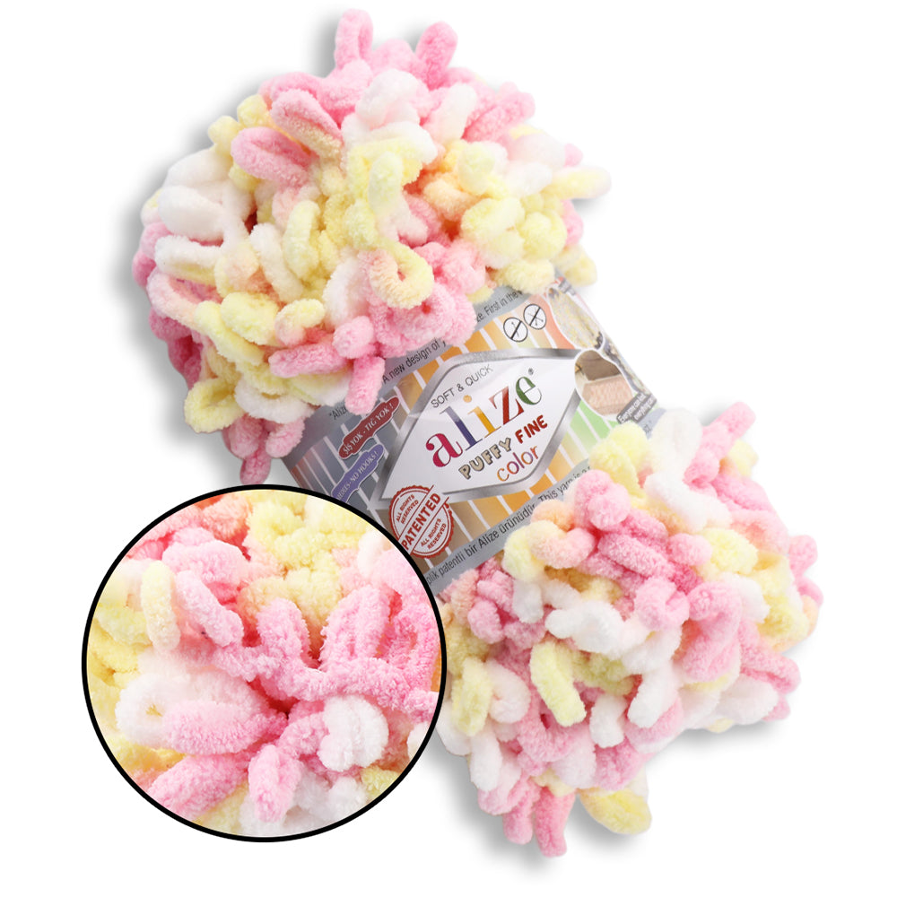 Alize Puffy Fine Color, 19 colors, 3.5 oz / 15.3 yds