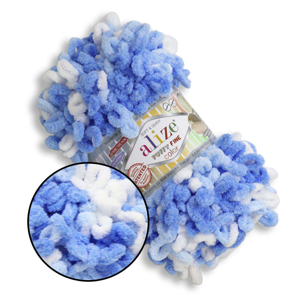 Alize Puffy Fine Color, 19 colors, 3.5 oz / 15.3 yds