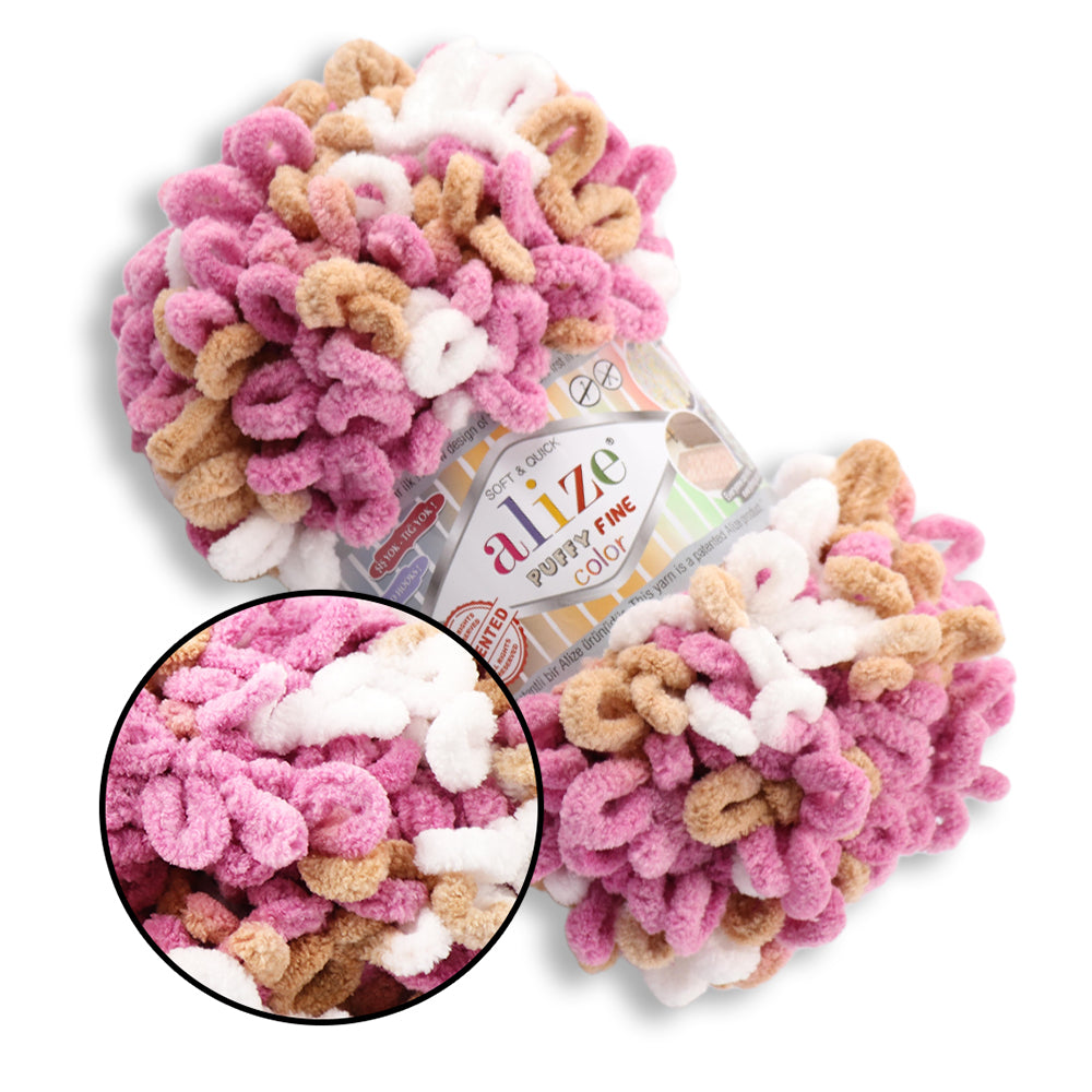 Alize Puffy Fine Color, 19 colors, 3.5 oz / 15.3 yds