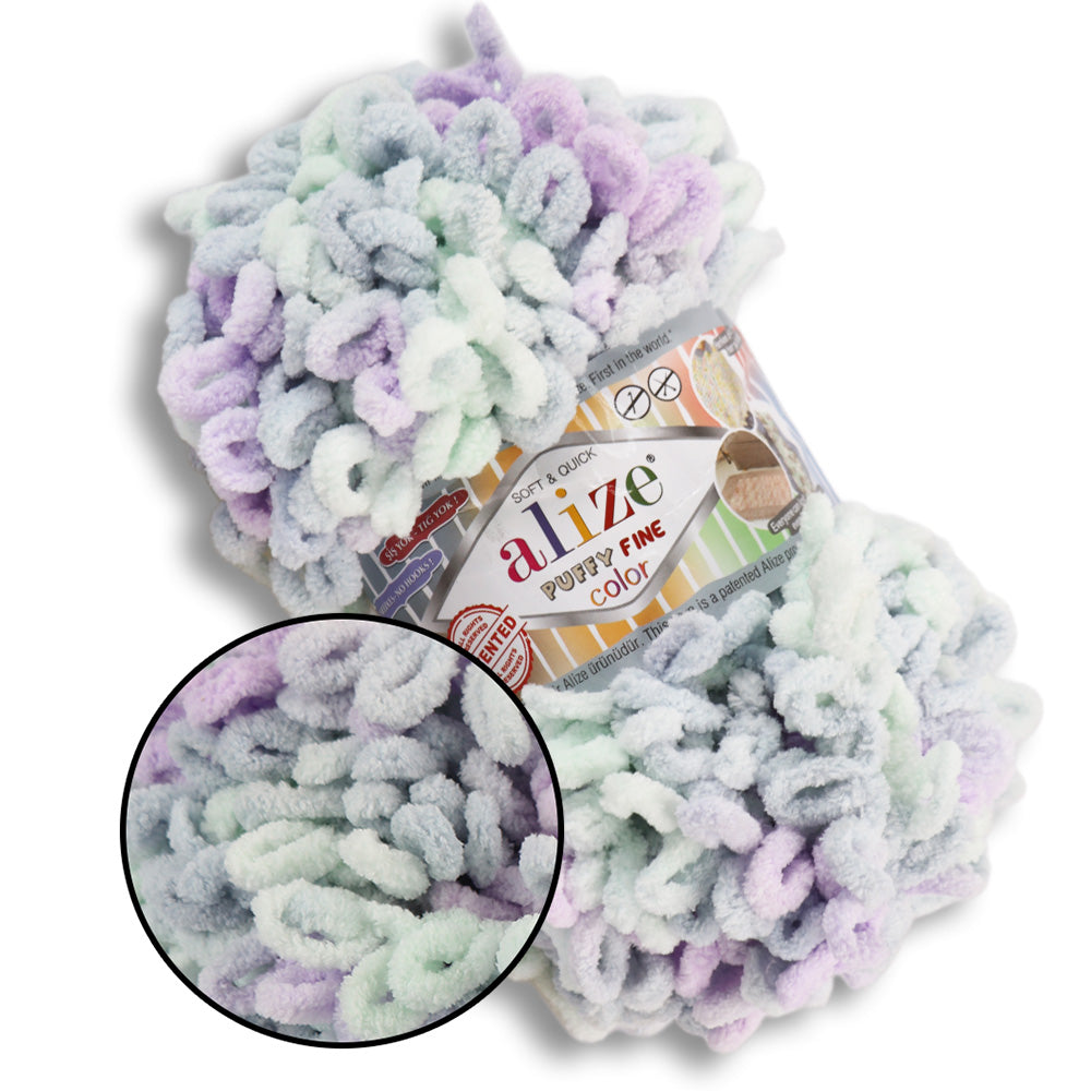 Alize Puffy Fine Color, 19 colors, 3.5 oz / 15.3 yds