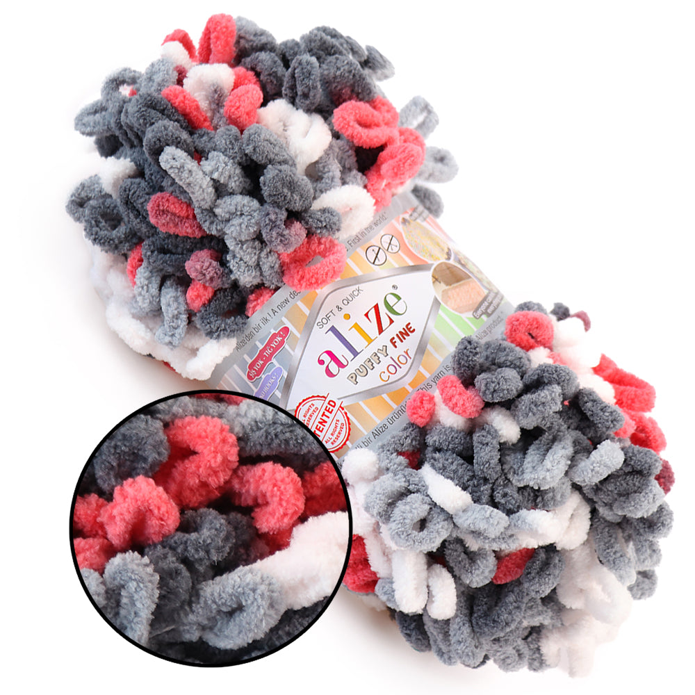 Alize Puffy Fine Color, 19 colors, 3.5 oz / 15.3 yds