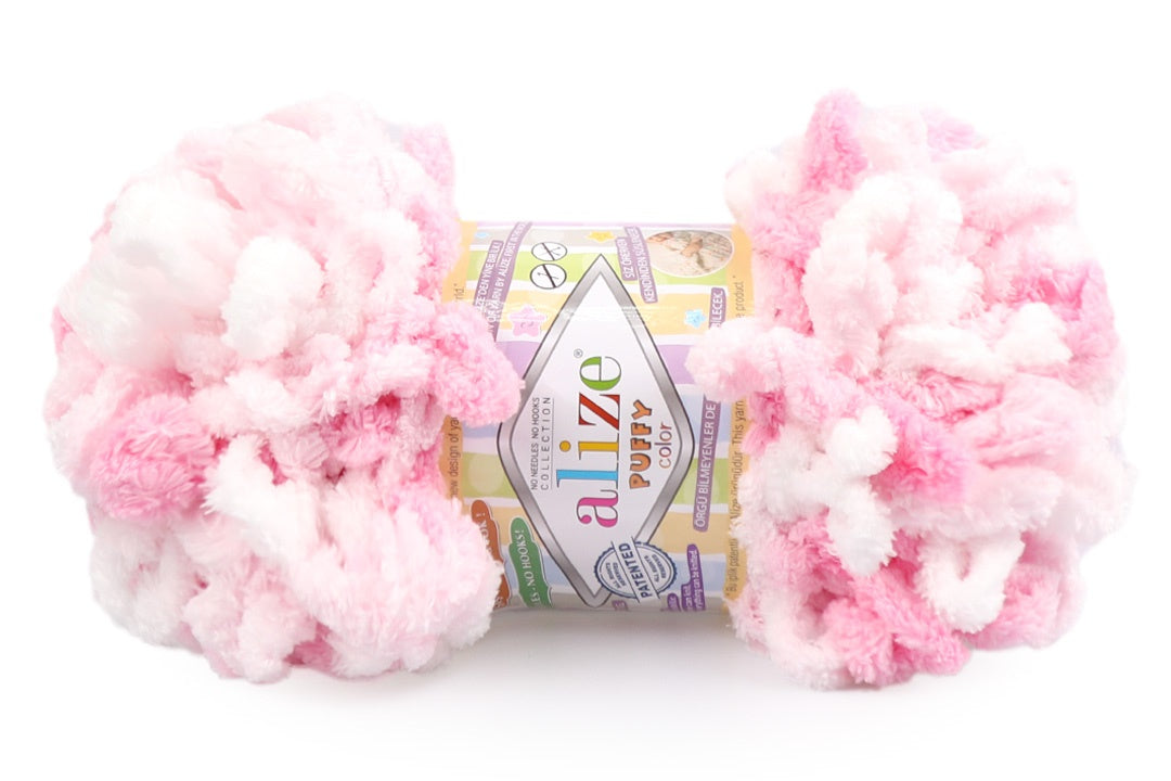 Alize Puffy Color, 50 Colors, Chenille Loop Yarn, 3.52 oz / 9.8 yards