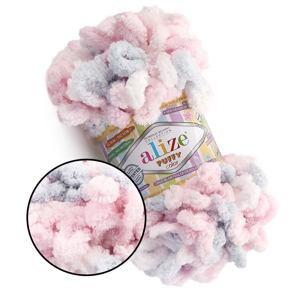Alize Puffy Color, 50 Colors, Chenille Loop Yarn, 3.52 oz / 9.8 yards