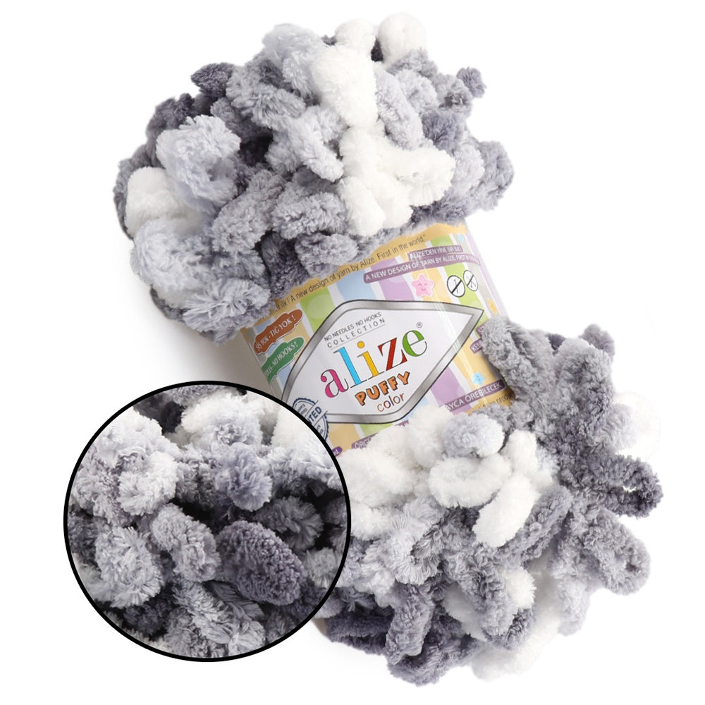 Alize Puffy Color, 50 Colors, Chenille Loop Yarn, 3.52 oz / 9.8 yards