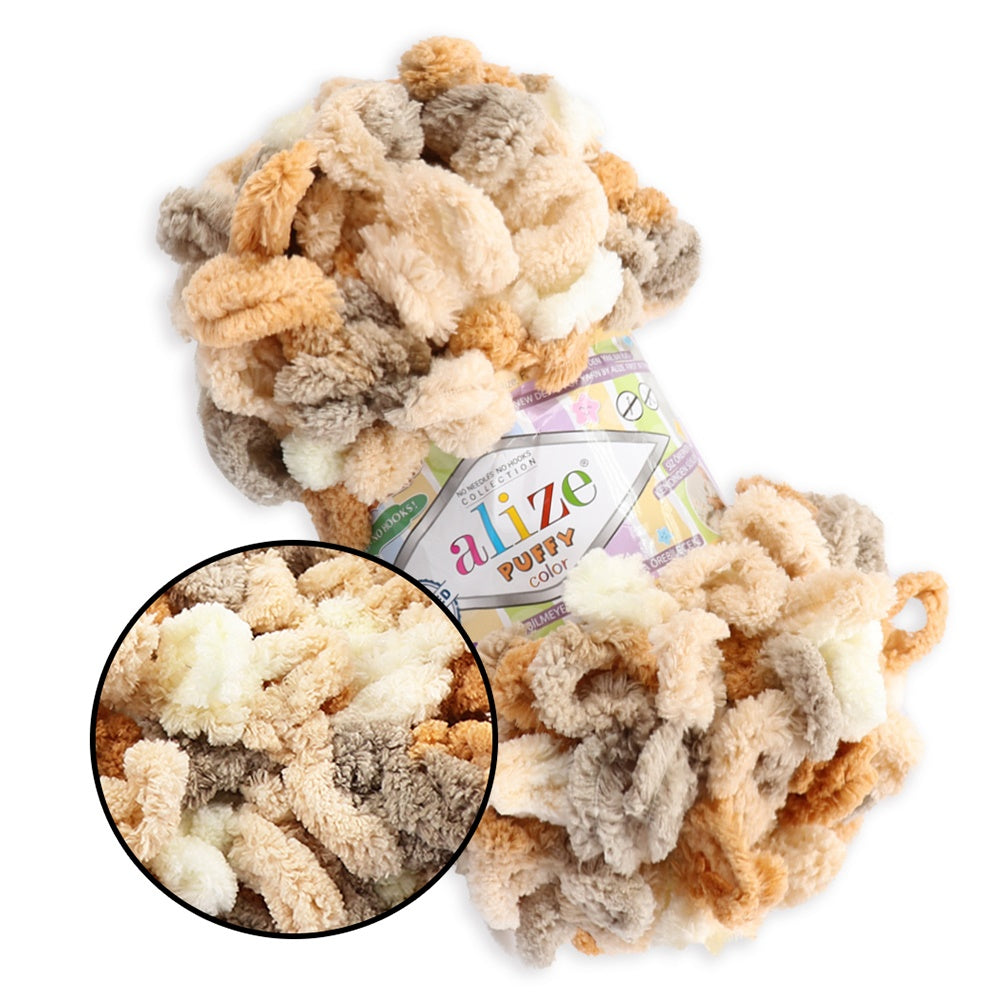 Alize Puffy Color, 50 Colors, Chenille Loop Yarn, 3.52 oz / 9.8 yards