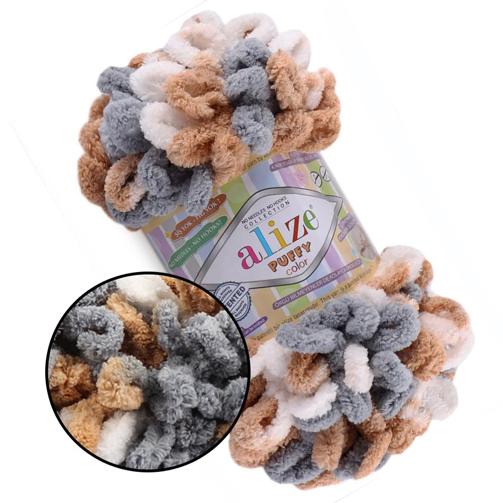 Alize Puffy Color, 50 Colors, Chenille Loop Yarn, 3.52 oz / 9.8 yards