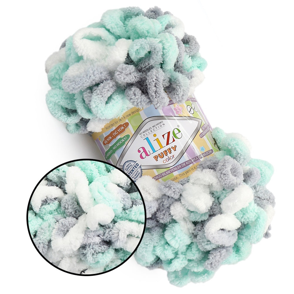 Alize Puffy Color, 50 Colors, Chenille Loop Yarn, 3.52 oz / 9.8 yards