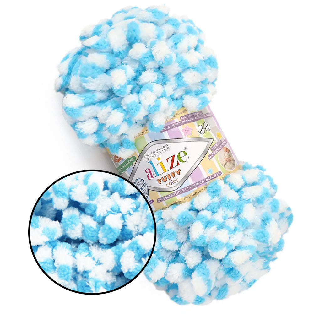 Alize Puffy Color, 50 Colors, Chenille Loop Yarn, 3.52 oz / 9.8 yards