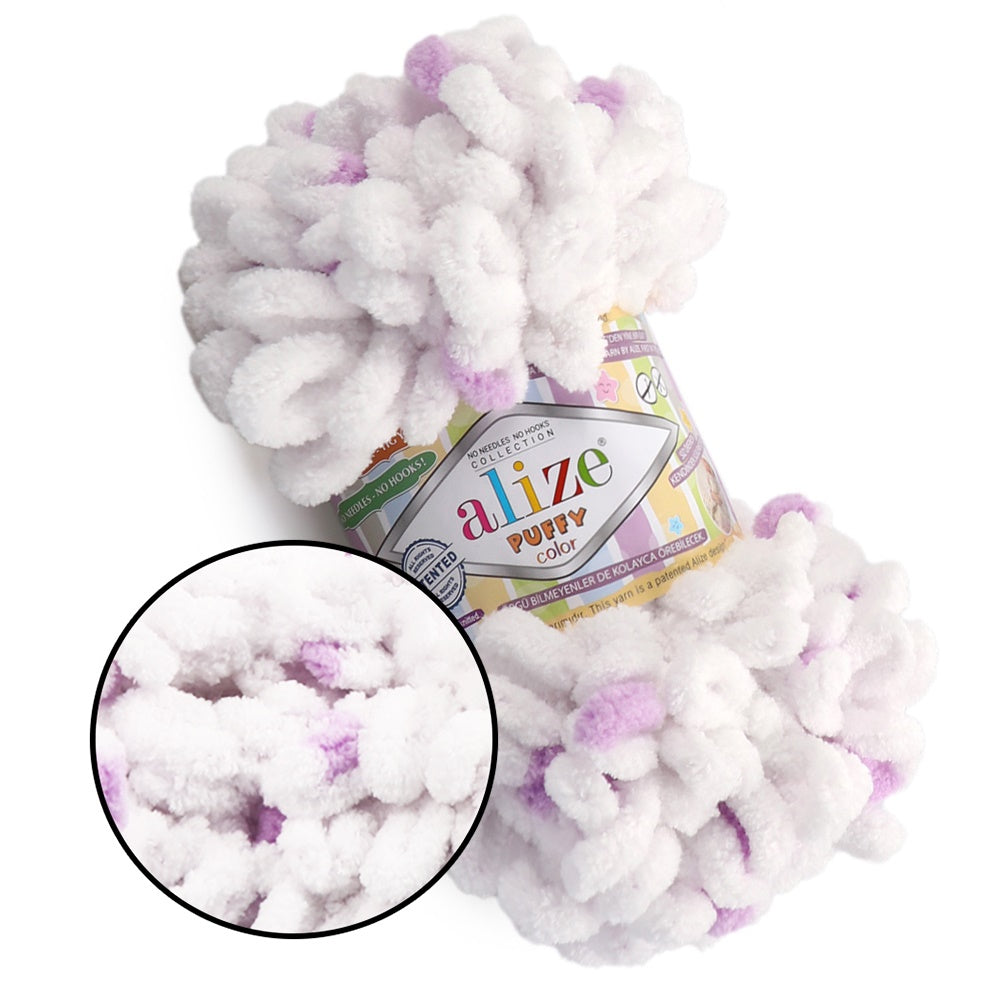 Alize Puffy Color, 50 Colors, Chenille Loop Yarn, 3.52 oz / 9.8 yards