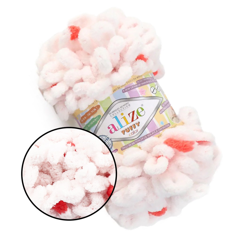 Alize Puffy Color, 50 Colors, Chenille Loop Yarn, 3.52 oz / 9.8 yards