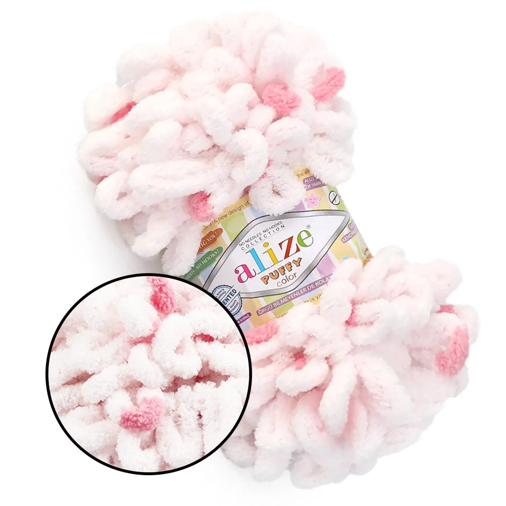 Alize Puffy Color, 50 Colors, Chenille Loop Yarn, 3.52 oz / 9.8 yards