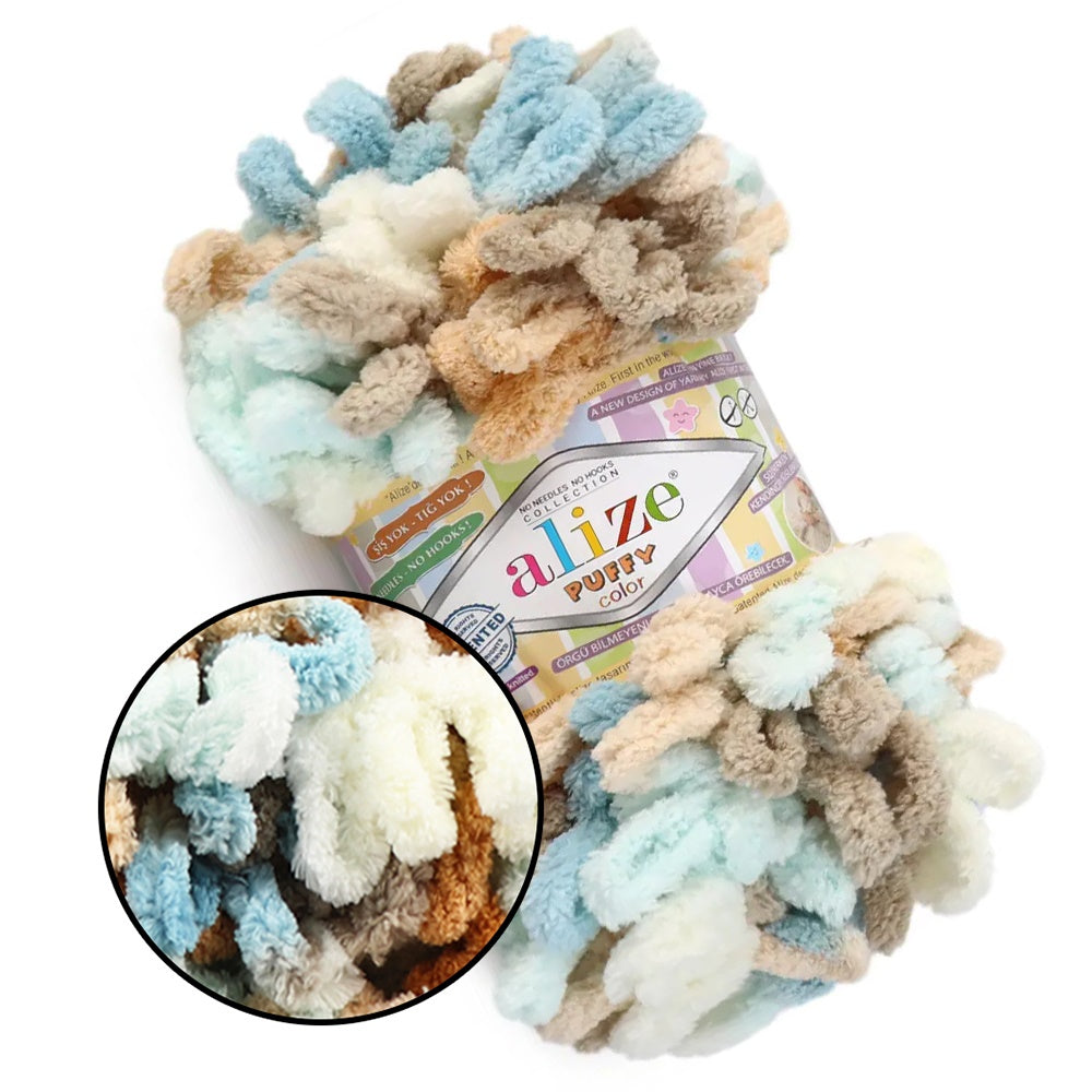 Alize Puffy Color, 50 Colors, Chenille Loop Yarn, 3.52 oz / 9.8 yards