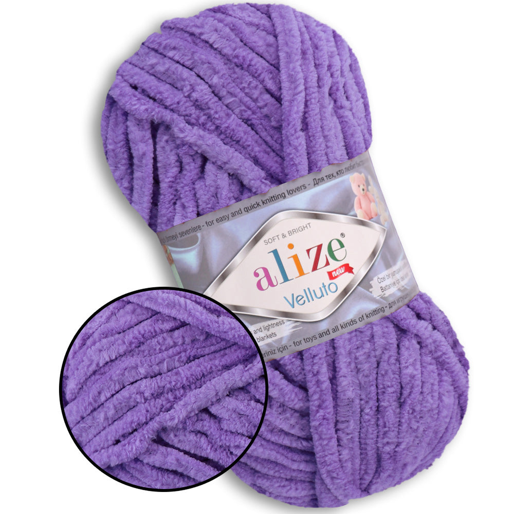 Alize Velluto, 43 colors, 3.5 oz / 74 yards