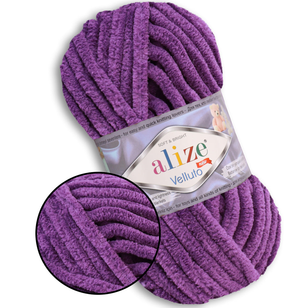 Alize Velluto, 43 colors, 3.5 oz / 74 yards