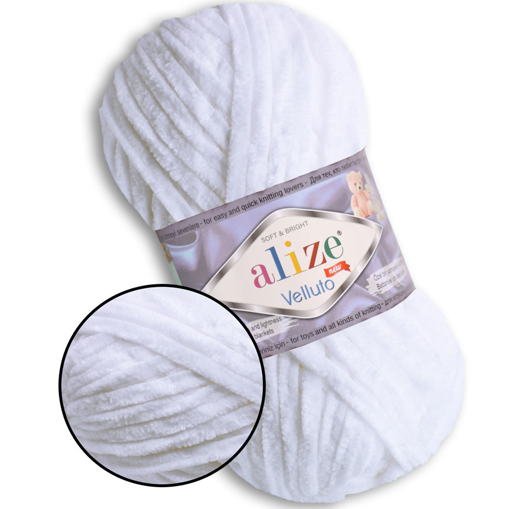Alize Velluto, 43 colors, 3.5 oz / 74 yards