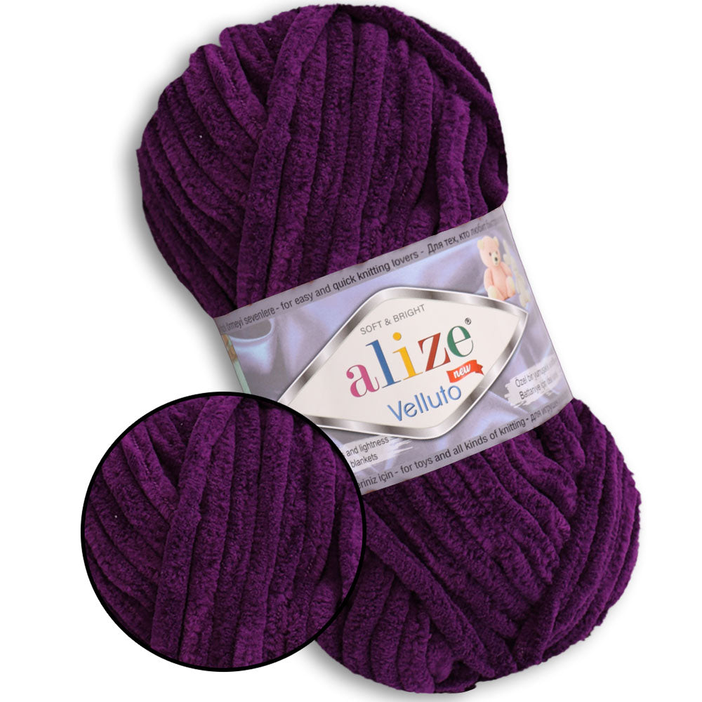 Alize Velluto, 43 colors, 3.5 oz / 74 yards